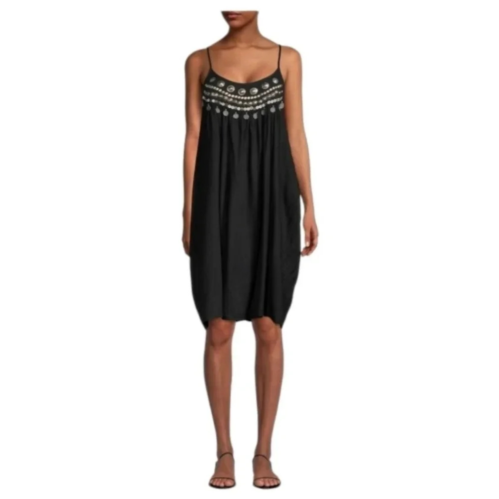 Area Stars Black Sleeveless‎ Beaded Midi Dress Size S
